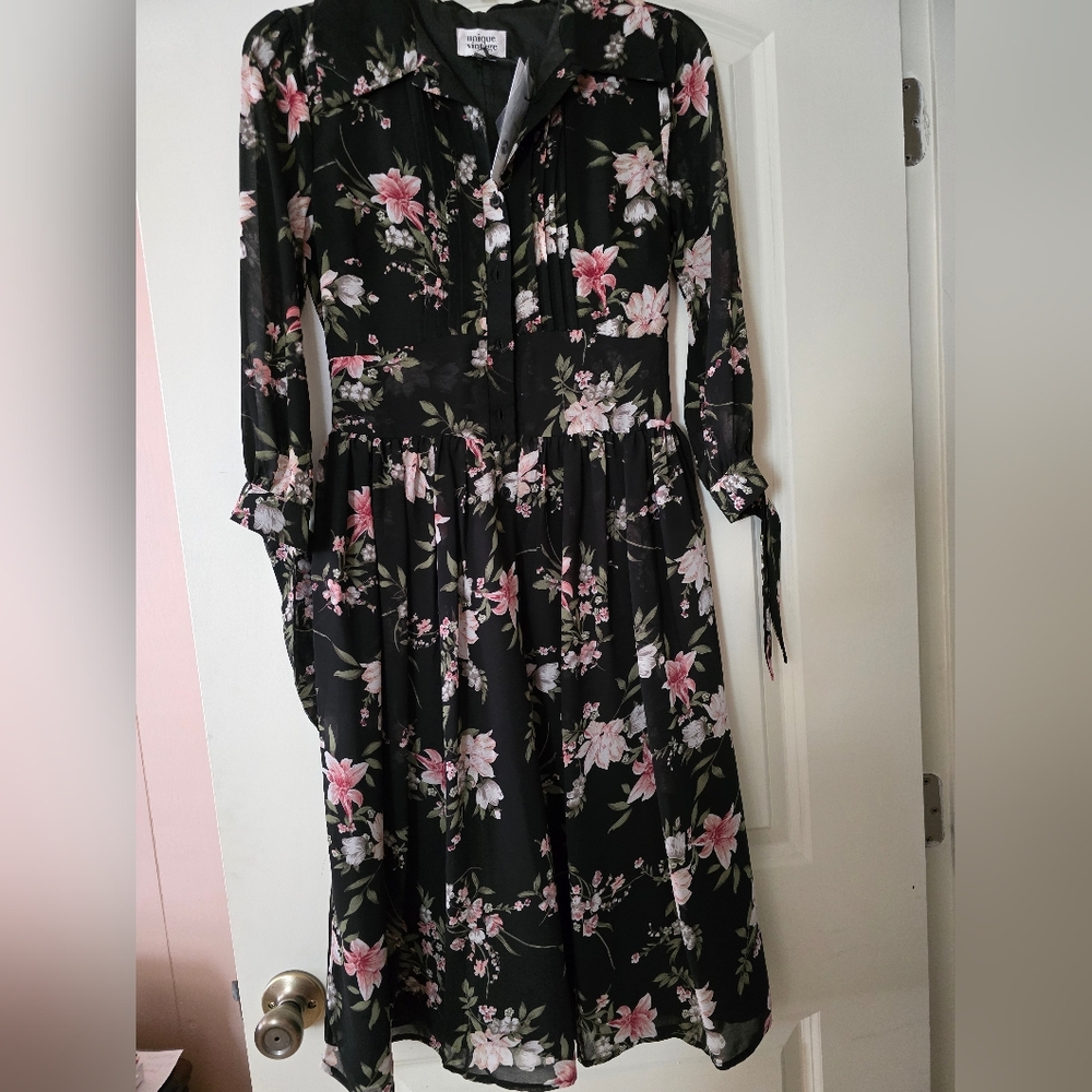 Black floral dress